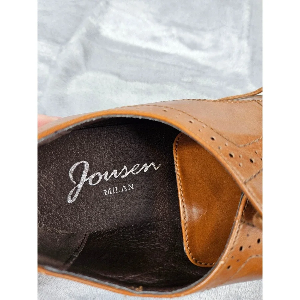 Jousen Milan Men's‎ Size 9 Brown Oxford Lace Up Dress Shoes